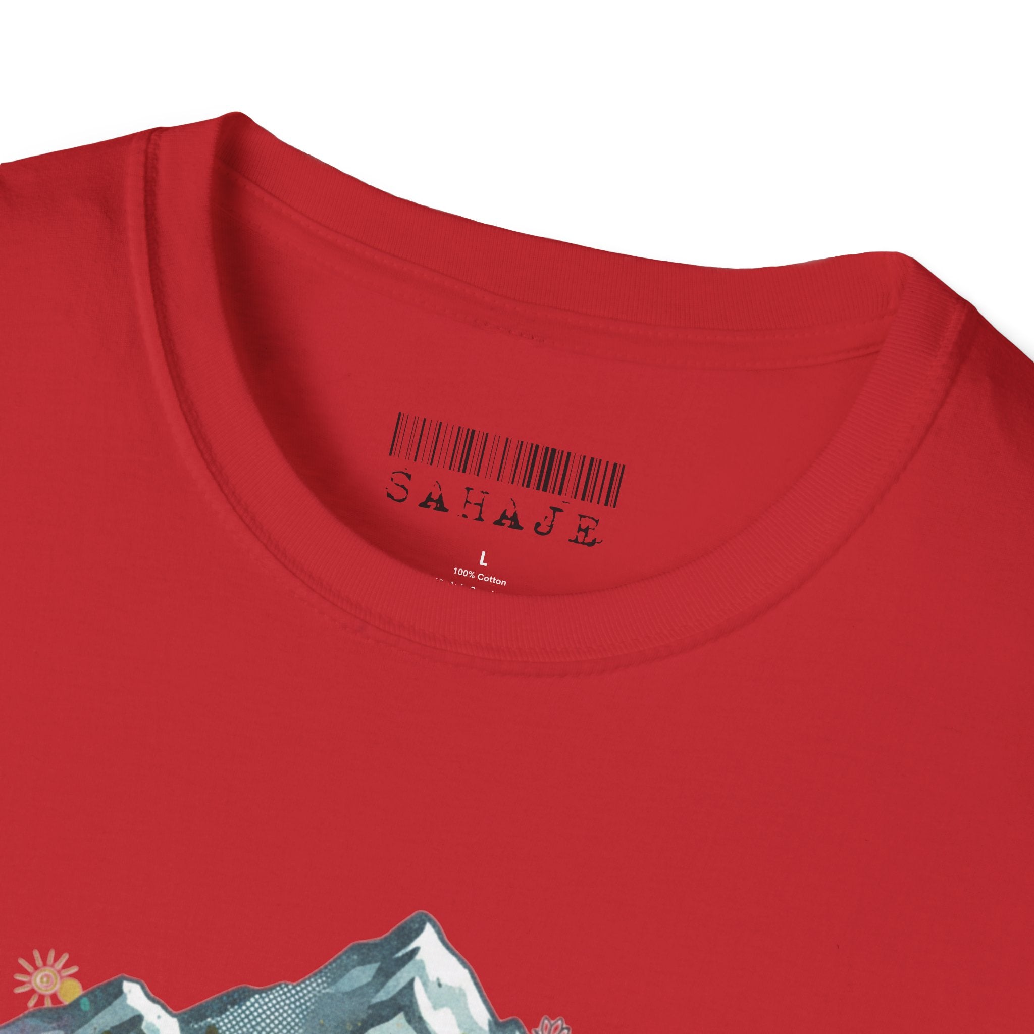 Adventure Compass T-Shirt — Mountain Compass with Prayer Flags & Colorful Globe