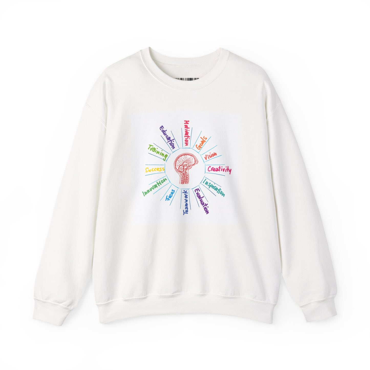 Crewneck Sweatshirt — Rainbow Mindset Design (Creativity, Curiosity, Confidence)