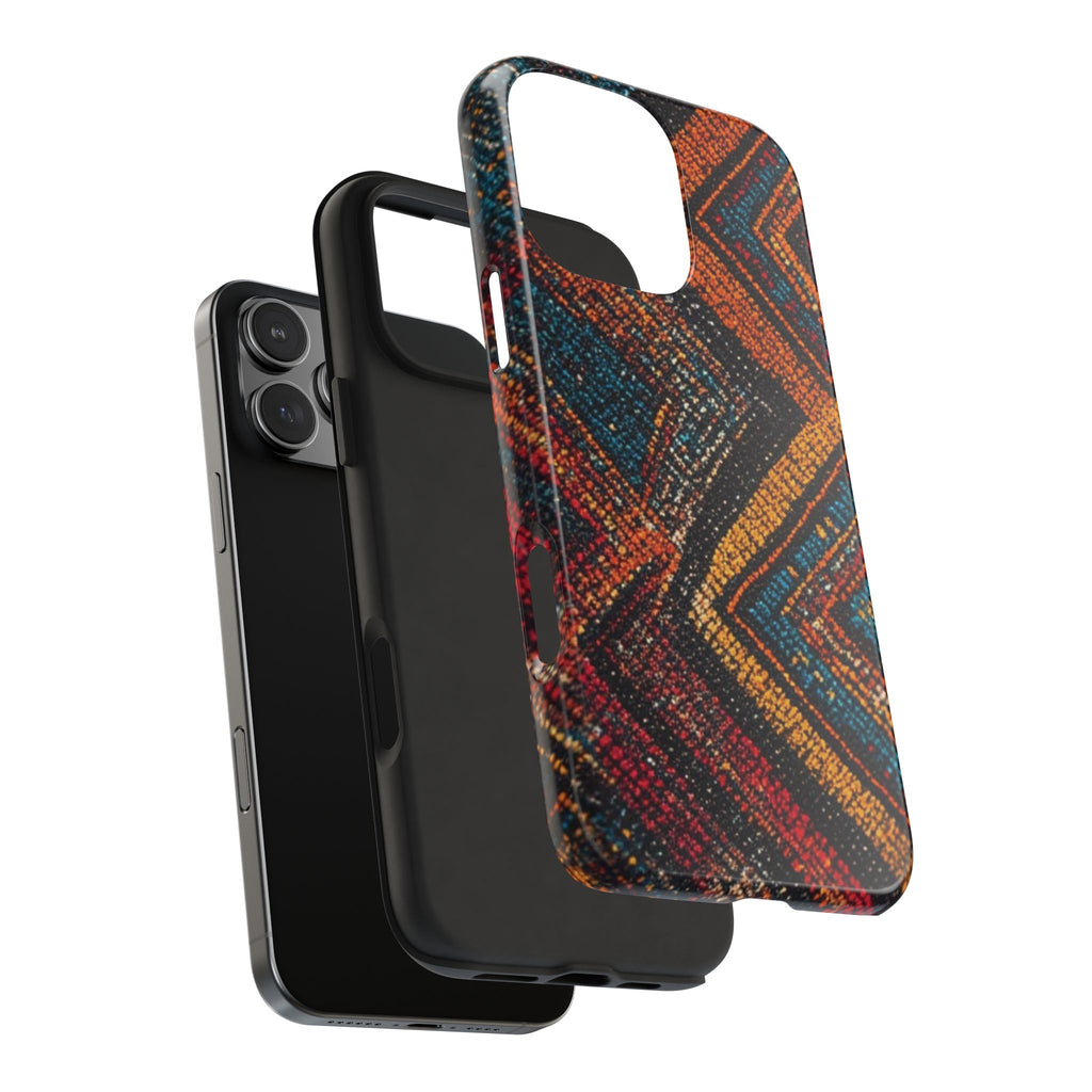 Tough Phone Case — Boho Geometric Rug Pattern, Protective iPhone Cover