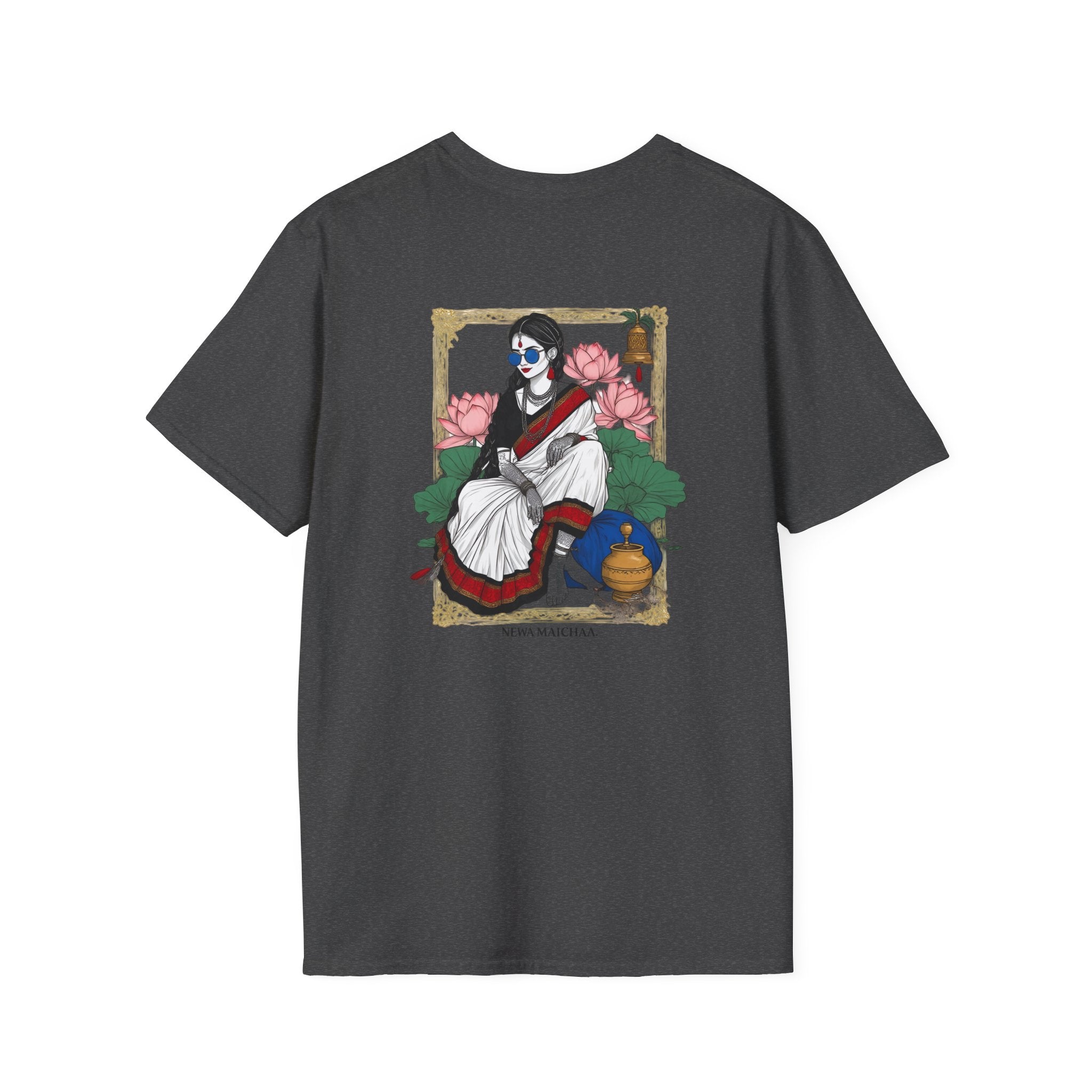 Newari Girl Traditional Dress T-Shirt – Newa Maicha Cultural Pride Graphic Tee, Nepali Heritage Design