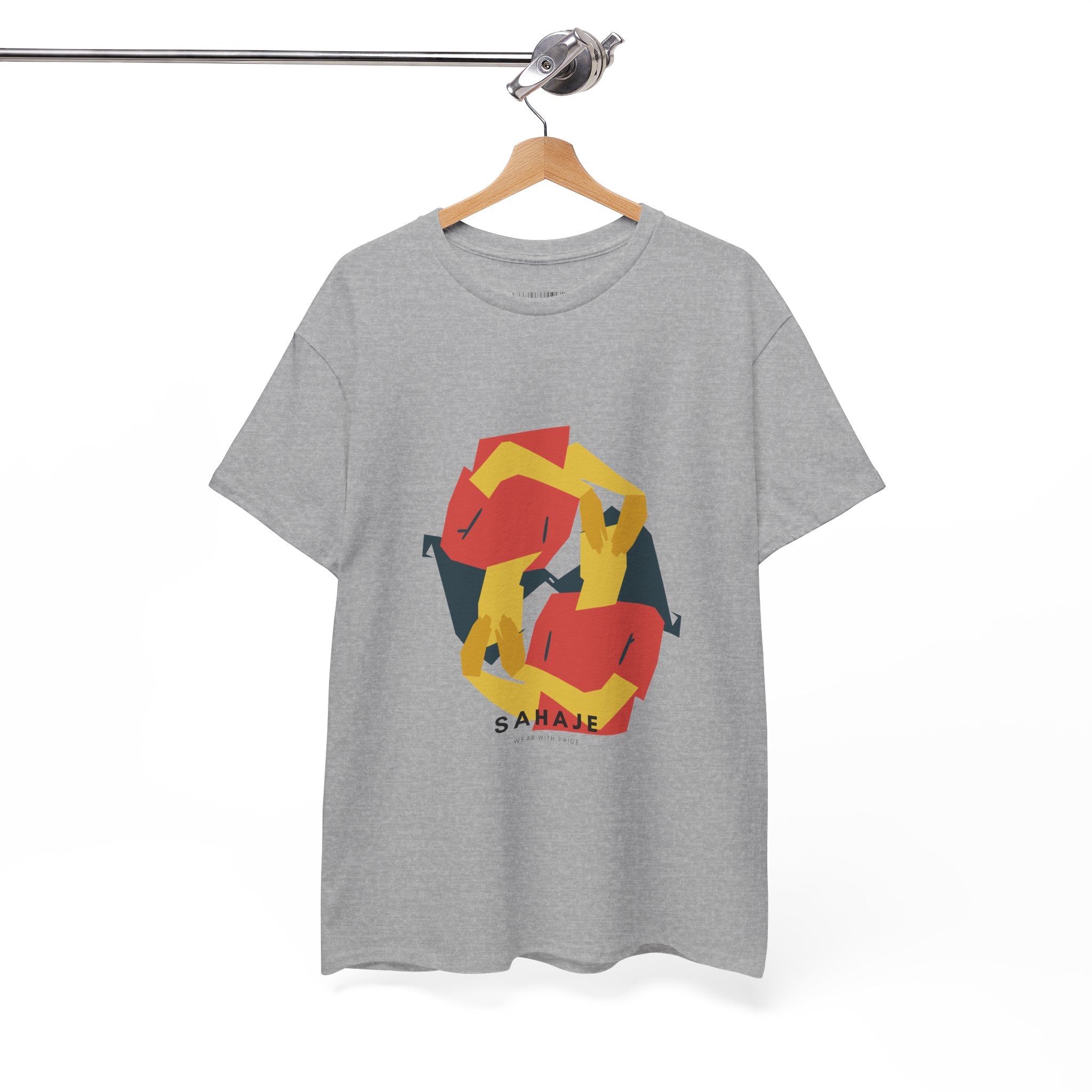 Geometric Fox Tee — Stylized Red & Yellow Fox Illustration T-Shirt