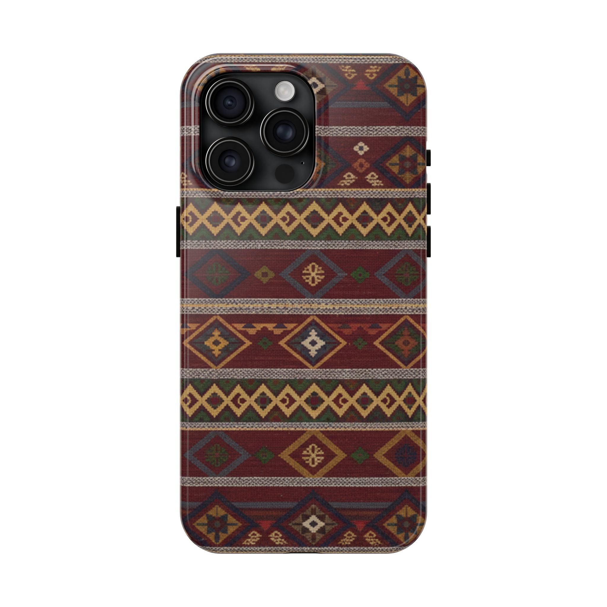 Aztec Pattern Tough Phone Case — Rustic Tribal Protective Cover