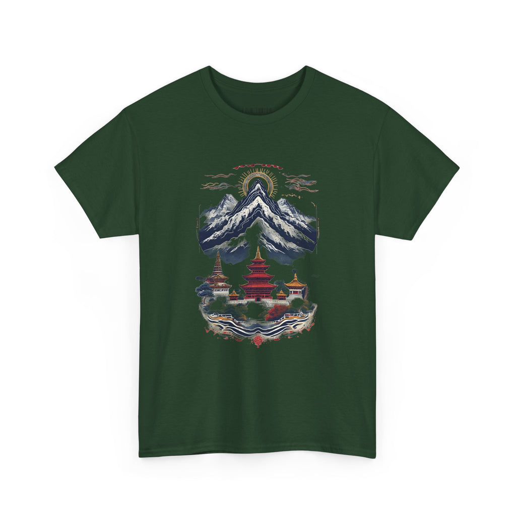 Japanese Mountain Pagoda T-Shirt — Zen Temple Landscape Tee