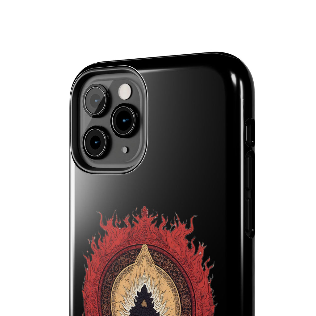 Buddha Meditation Tough Phone Case — Flame Halo Lotus Spiritual Protective Cover