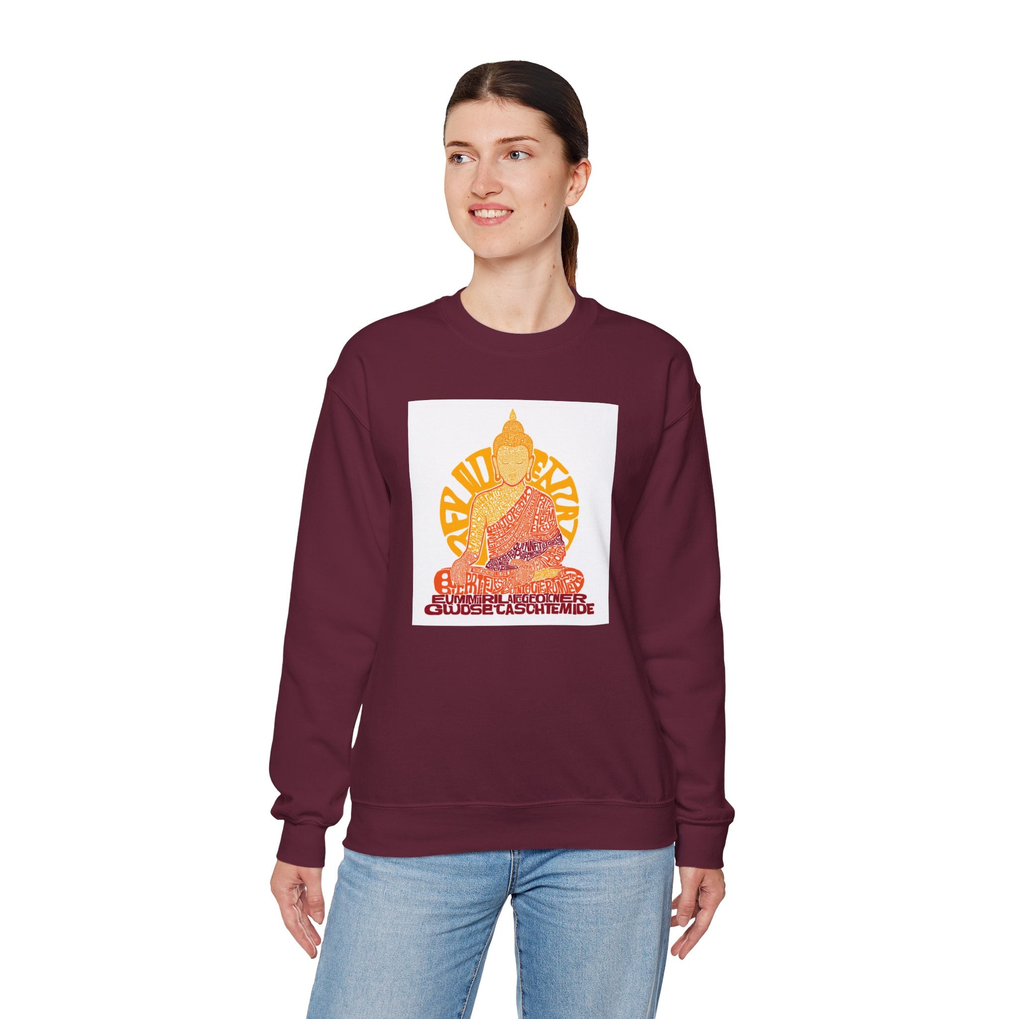 Buddha Graphic Sweatshirt — "Choose Compassion" Meditation Crewneck