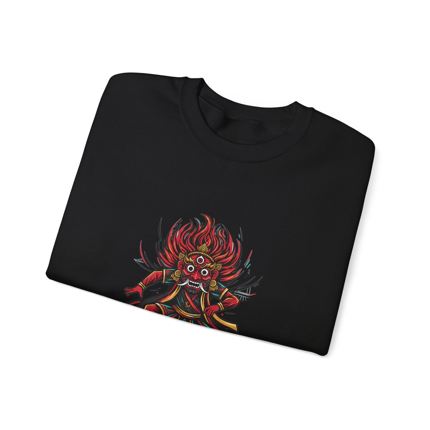 Crewneck Sweatshirt — Red Demon Guardian Graphic