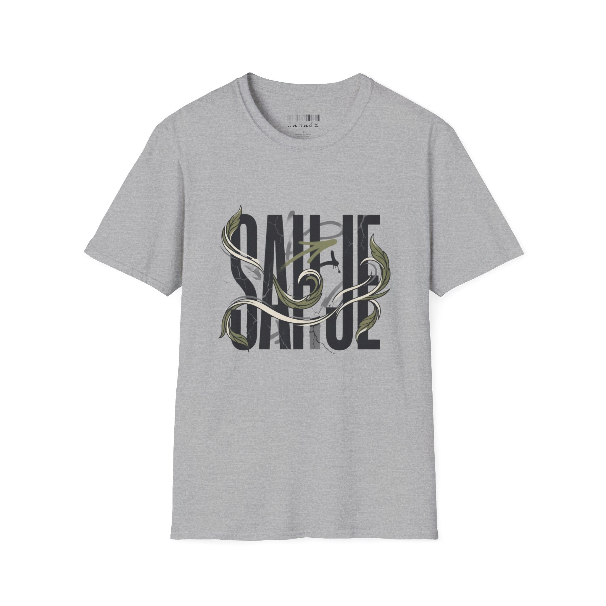 Saurus Graphic T-Shirt — Retro Block Lettering with Snake Illustration