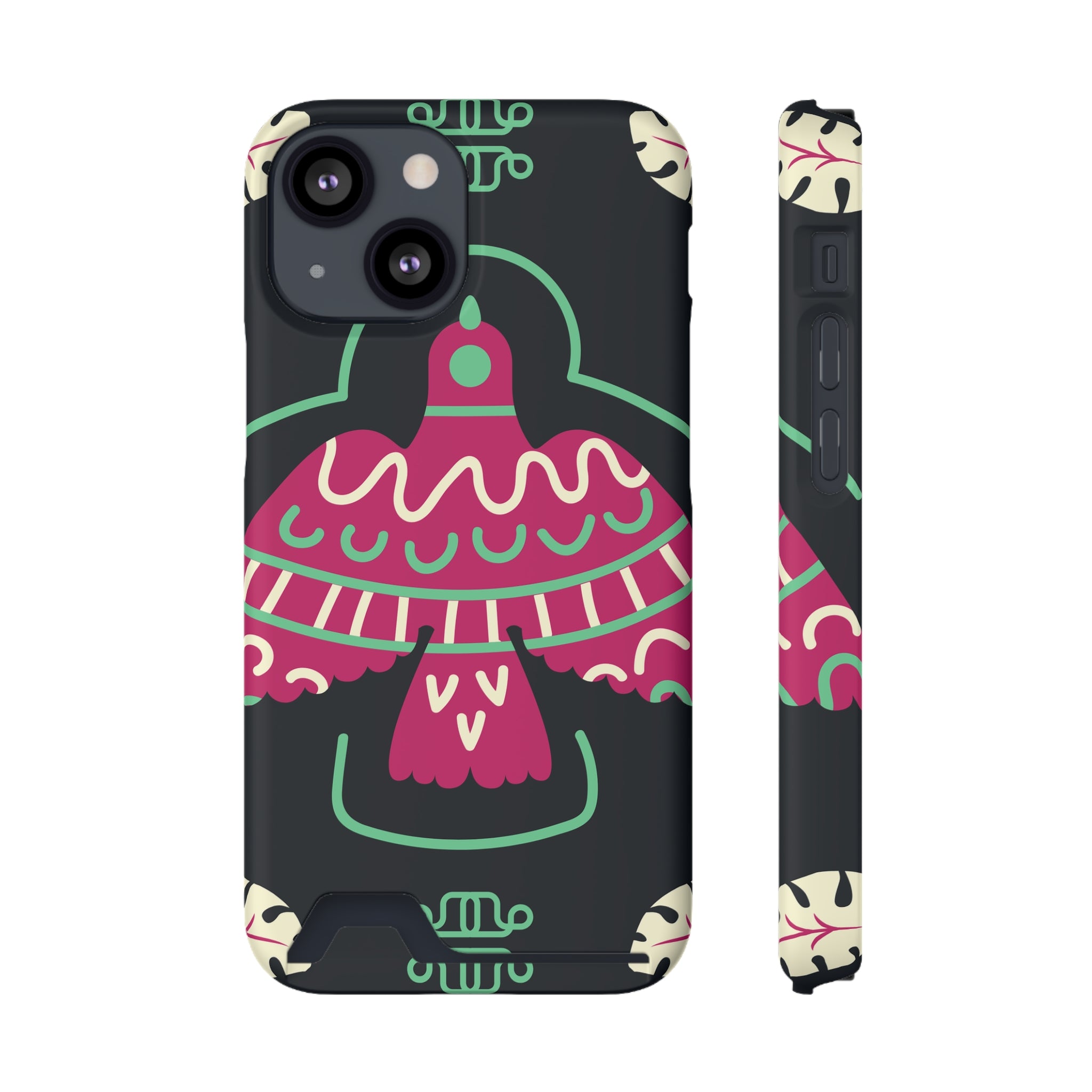 Vibrant Phone Case with Card Holder, Stylish Phone Accessory, Colorful Gift for Her, Boho Phone Cover, Trendy Mobile Case