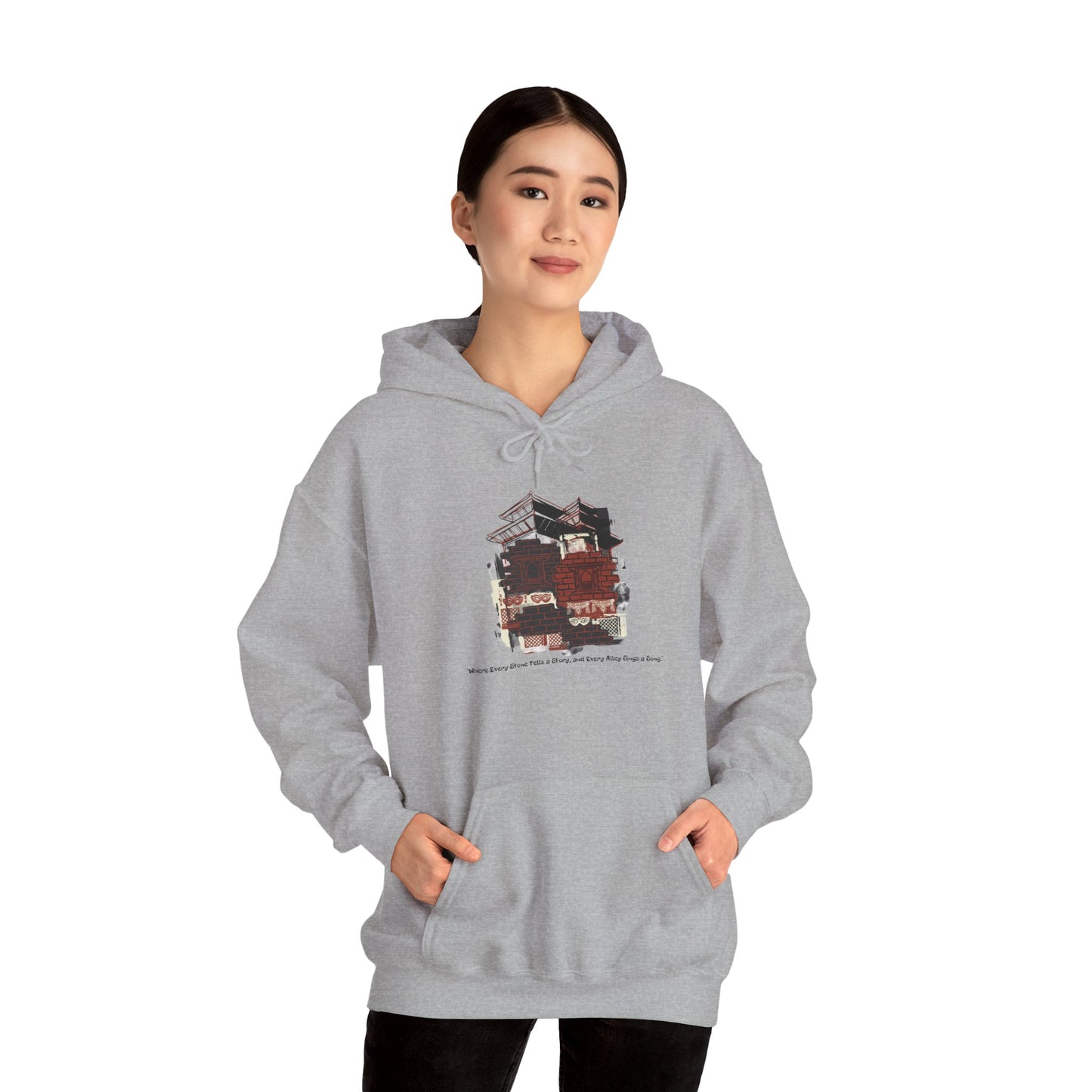 Hoodie — Vintage Urban Industrial Building Graphic Hoodie (Architectural Sketch)
