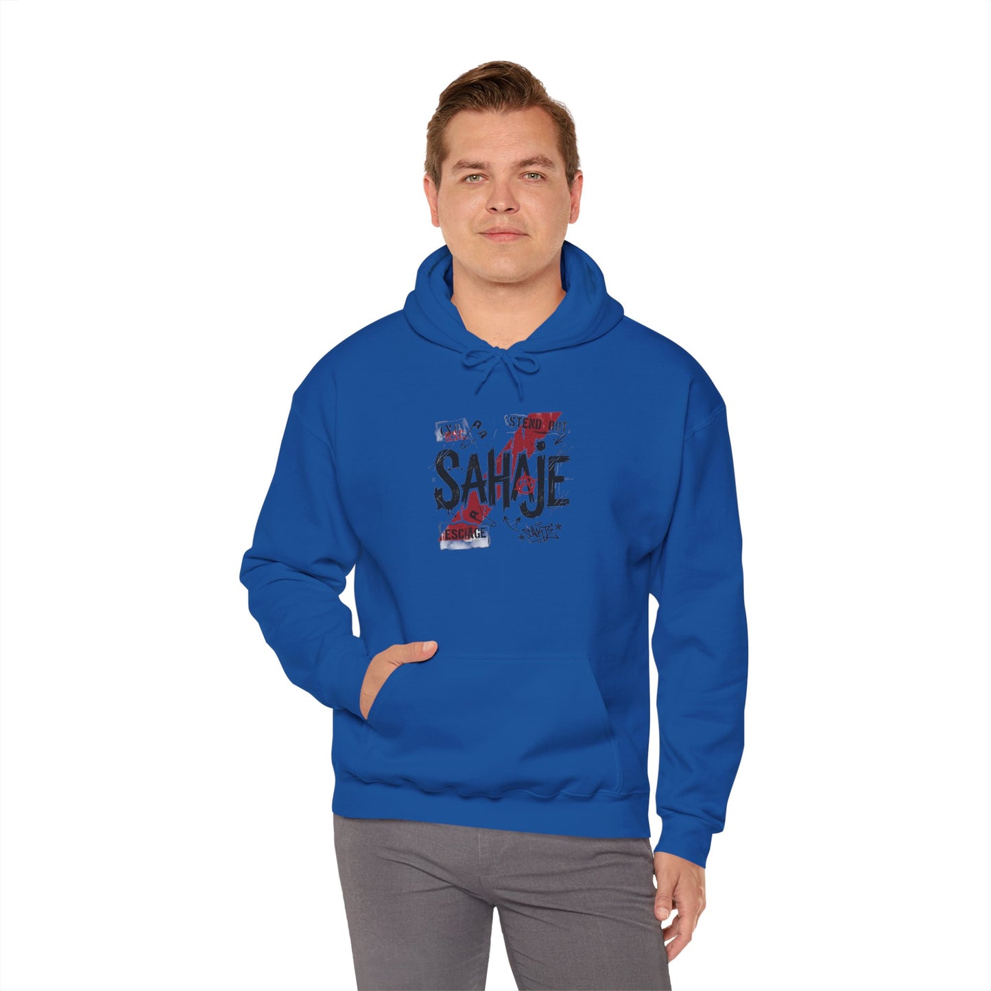 Sahaje Graphic Hoodie – Distressed Vintage Script Pullover