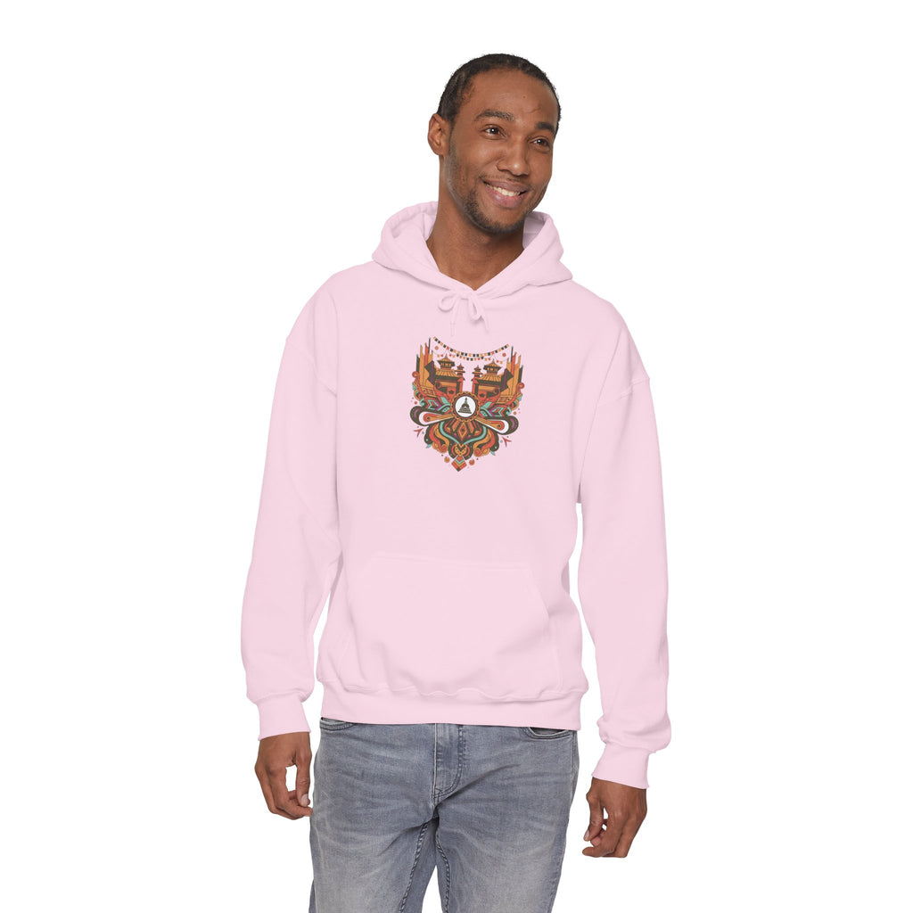Spiritual Mandala Buddha Hoodie — Colorful Meditation Graphic Sweatshirt