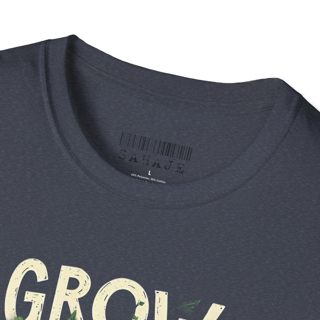 T-Shirt — Floral 'Grow Slow, Go Through' Inspirational Graphic Tee