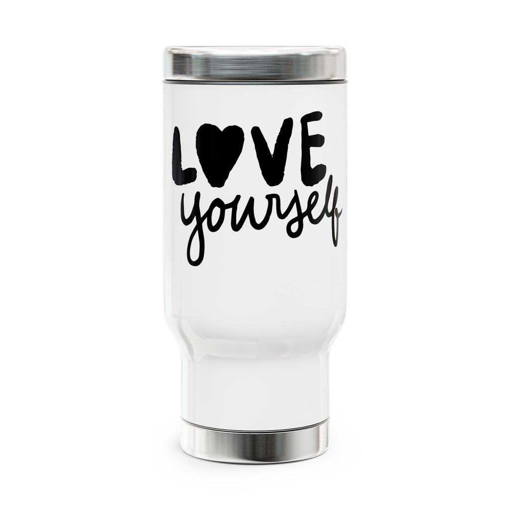 Love Yourself Stainless Steel Travel Mug, Inspirational Travel Coffee Cup, Motivational Drinkware, Perfect Gift for Friends, Self-Care [...]