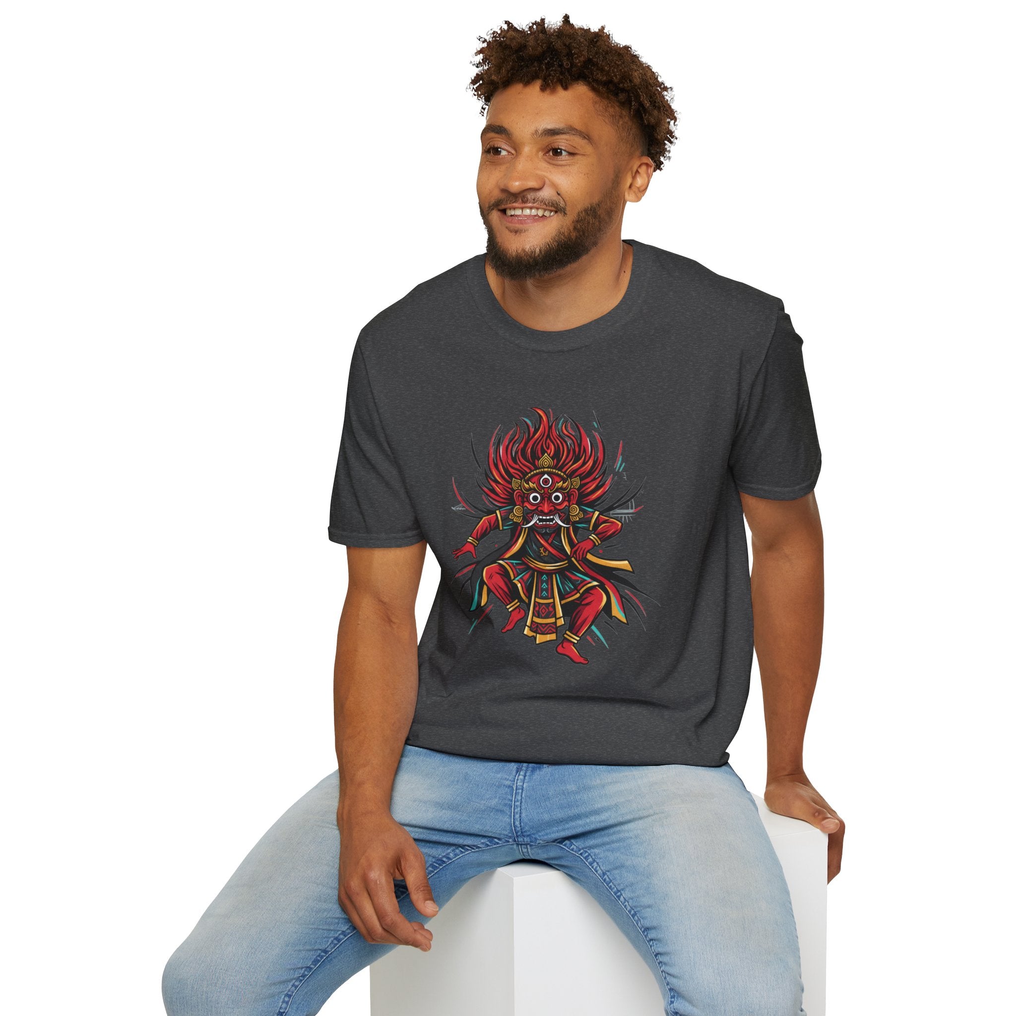Balinese Barong Dance T-Shirt — Traditional Mythic Mask Graphic Tee