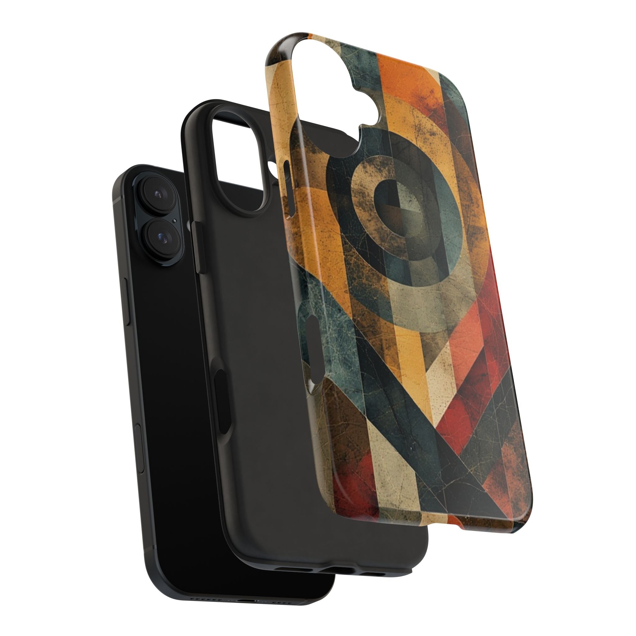 Retro Geometric Tough Phone Case — Vintage Target Circle Design