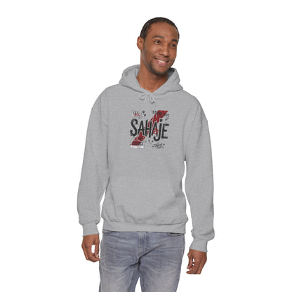 Sahaje Graphic Hoodie – Distressed Vintage Script Pullover