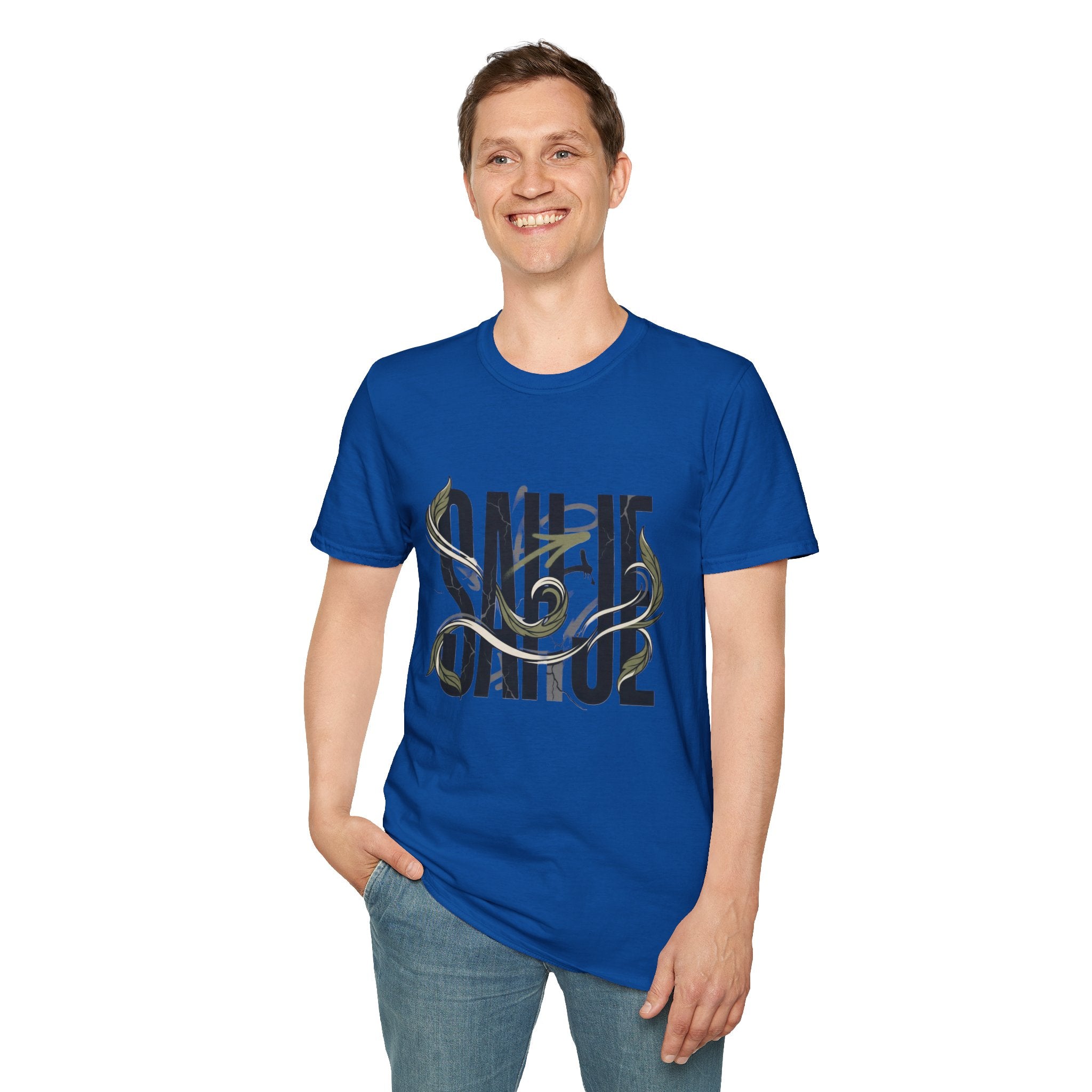 Saurus Graphic T-Shirt — Retro Block Lettering with Snake Illustration