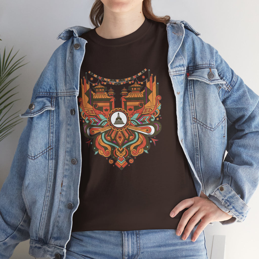 Mandala Cityscape Tee — Boho Urban Art Graphic T-Shirt