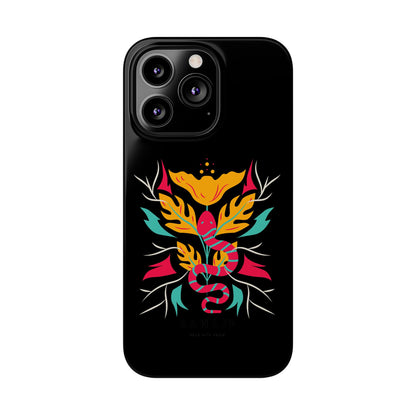 Colorful Floral Snake Slim Phone Case, Trendy Phone Accessories, Unique Gift for Nature Lovers, Modern Phone Cover, Stylish Protection