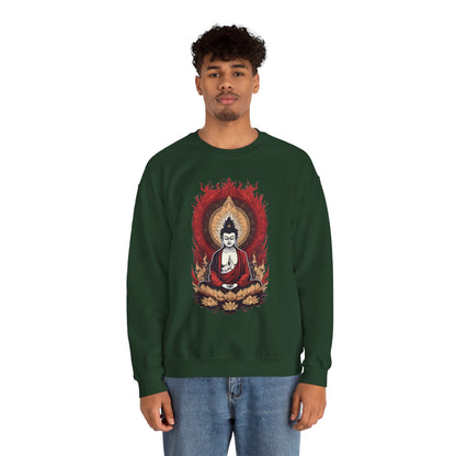 Buddha Lotus Flame Crewneck Sweatshirt