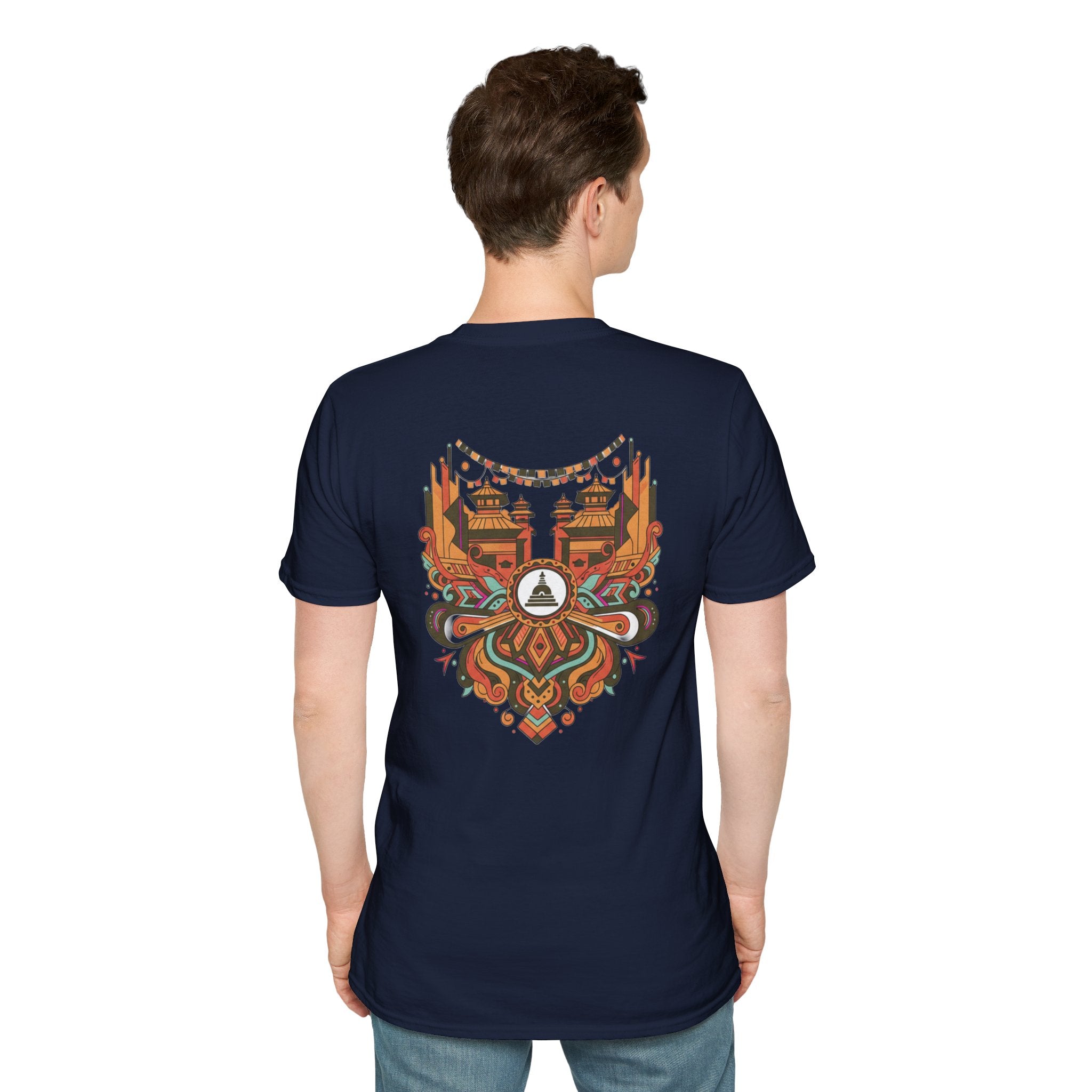 Festival Temple Graphic T-Shirt — Autumn Tribal Shrine Design