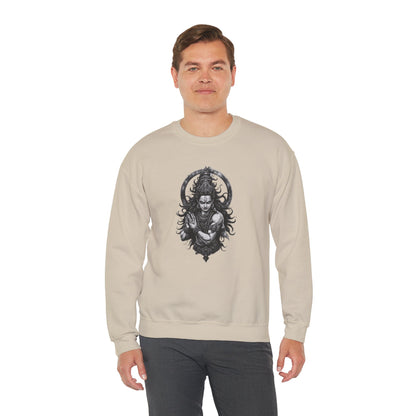 Shiva Meditation Crewneck Sweatshirt — Detailed Shiva Portrait Spiritual Yoga Pullover