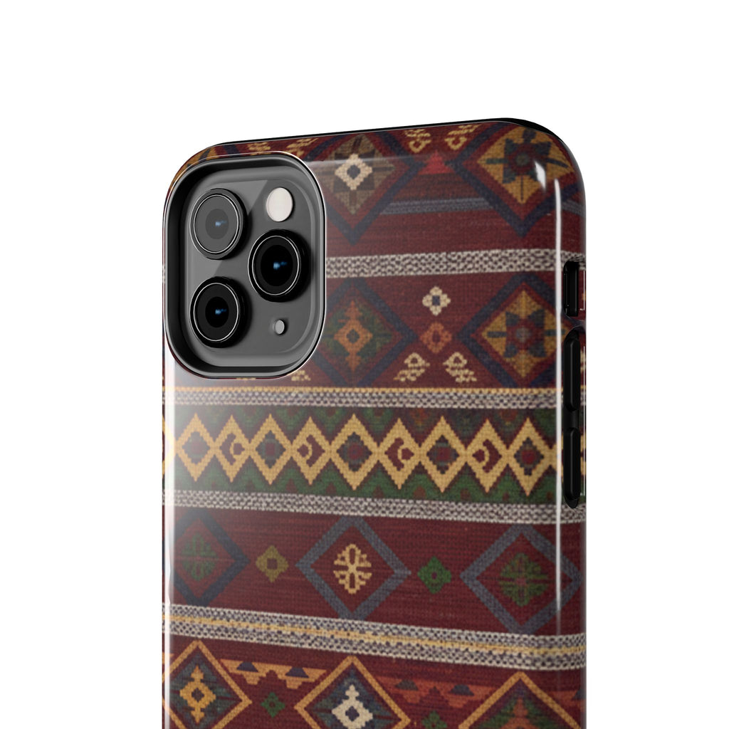 Aztec Pattern Tough Phone Case — Rustic Tribal Protective Cover