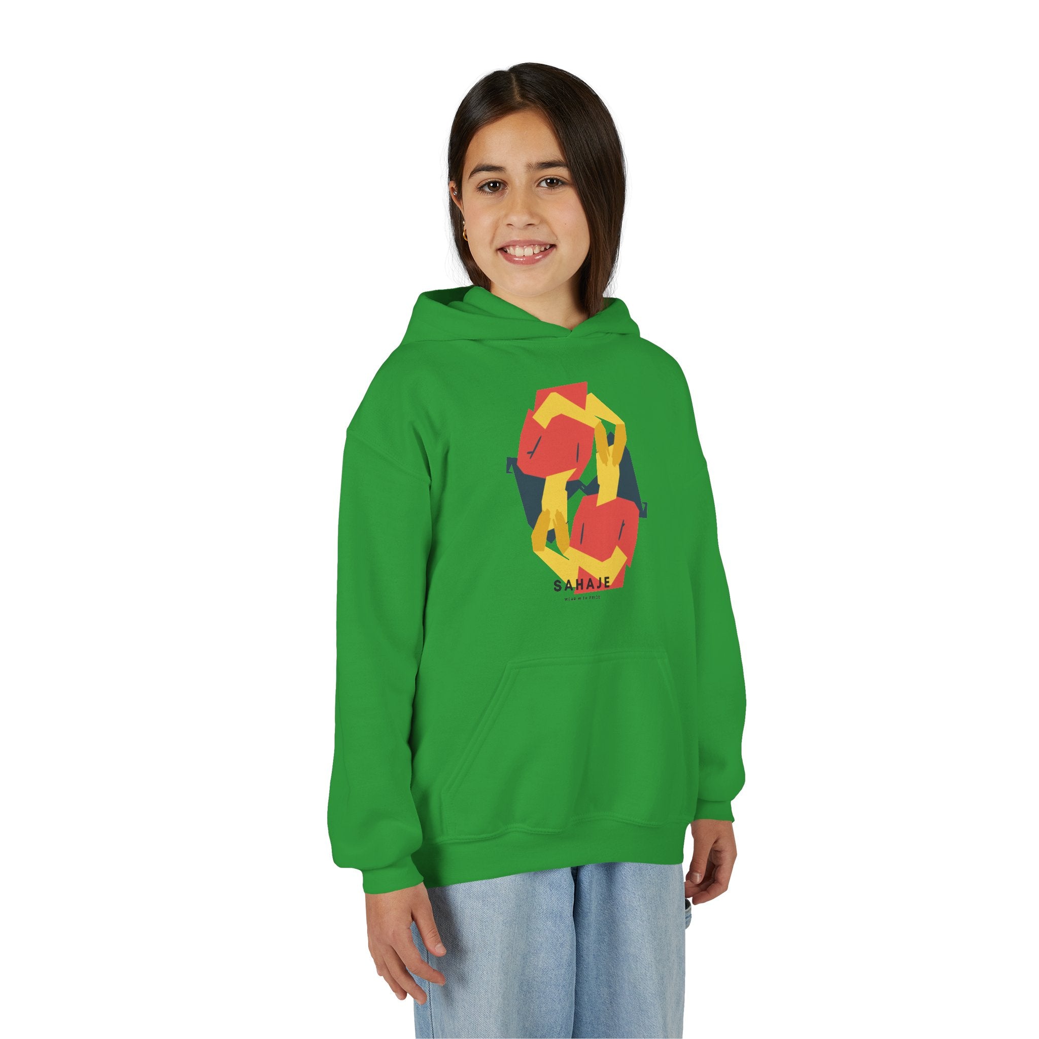 Youth Hoodie with Geometric Squirrel Art – 'Squirrel' Colorful Kids Pullover