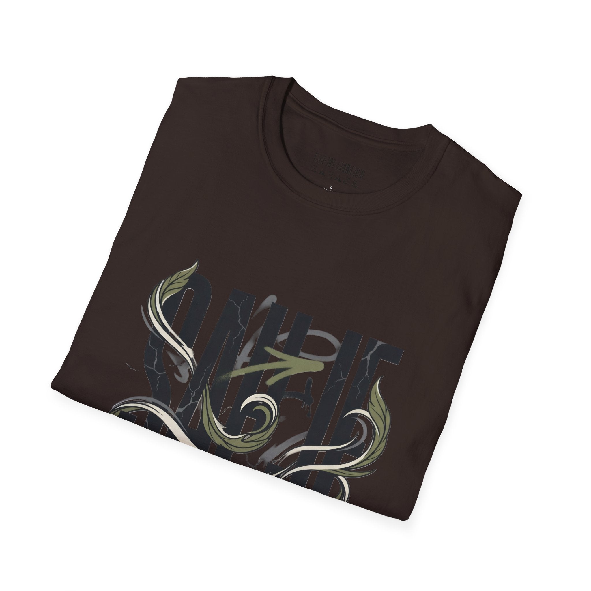Saurus Graphic T-Shirt — Retro Block Lettering with Snake Illustration