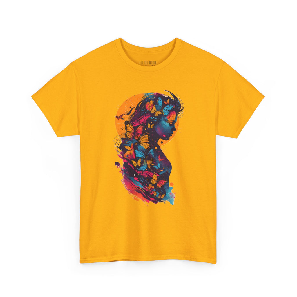 Butterfly Silhouette Graphic Tee — Colorful Maternity Profile Design