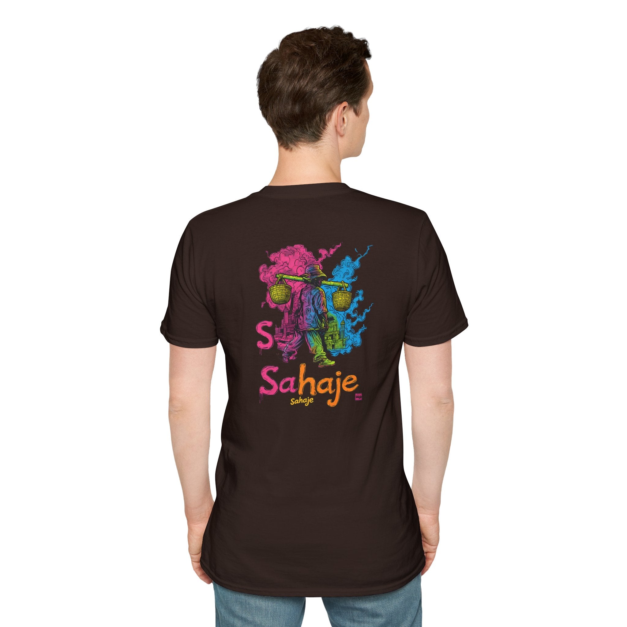 T-Shirt — Colorful Sahaje Skull Back Print