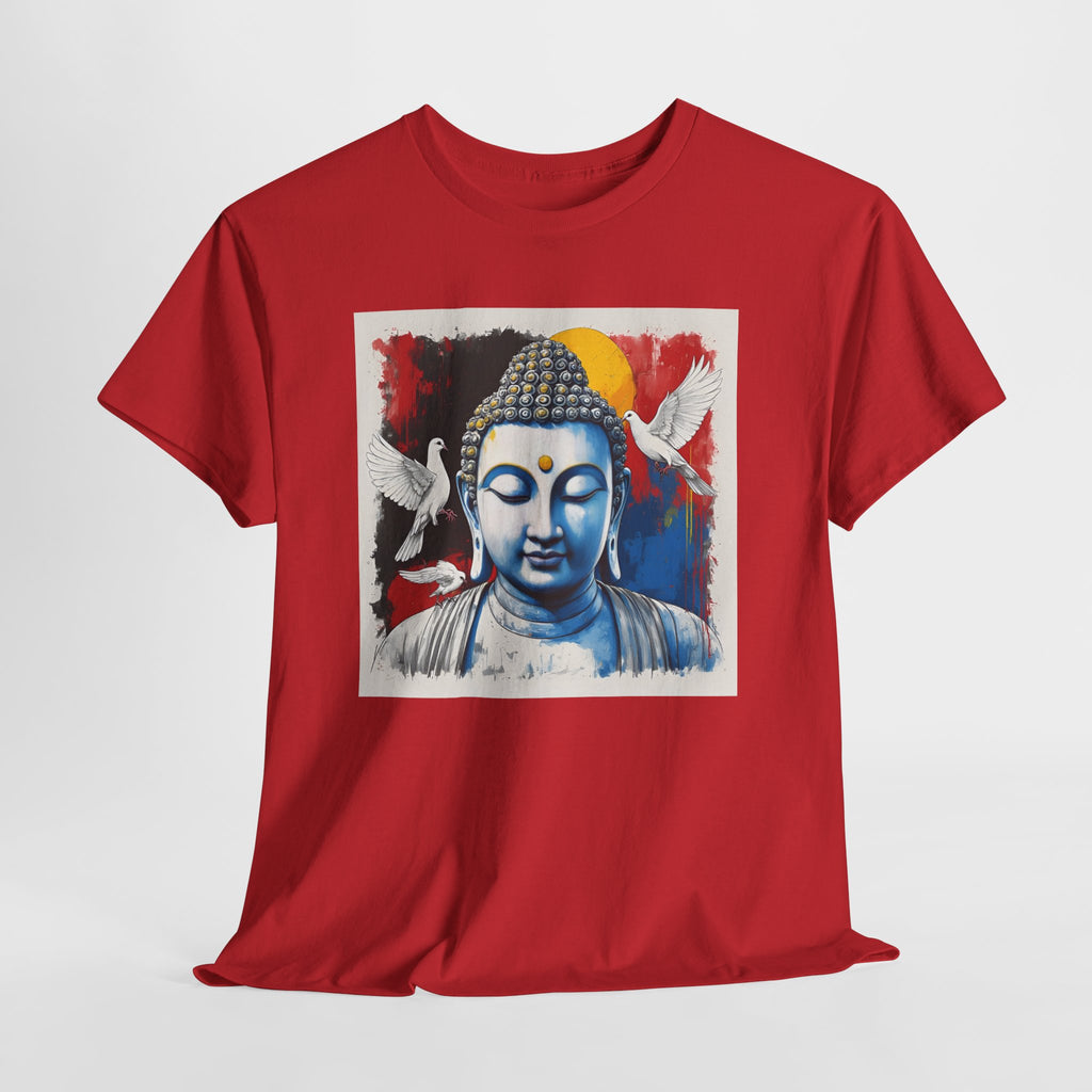 Buddha Peace Tee — Colorful Buddha & Doves Graphic T-Shirt