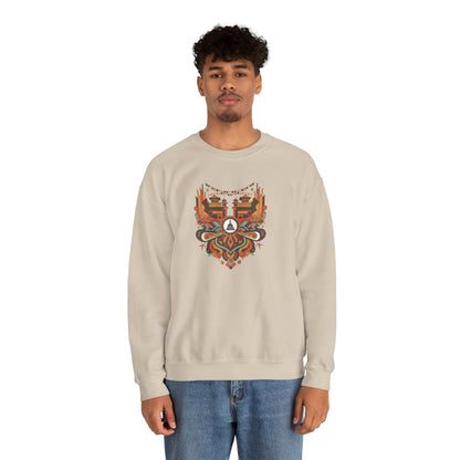 Vintage Tribal Fox Sweatshirt — Geometric Forest Animal Crewneck