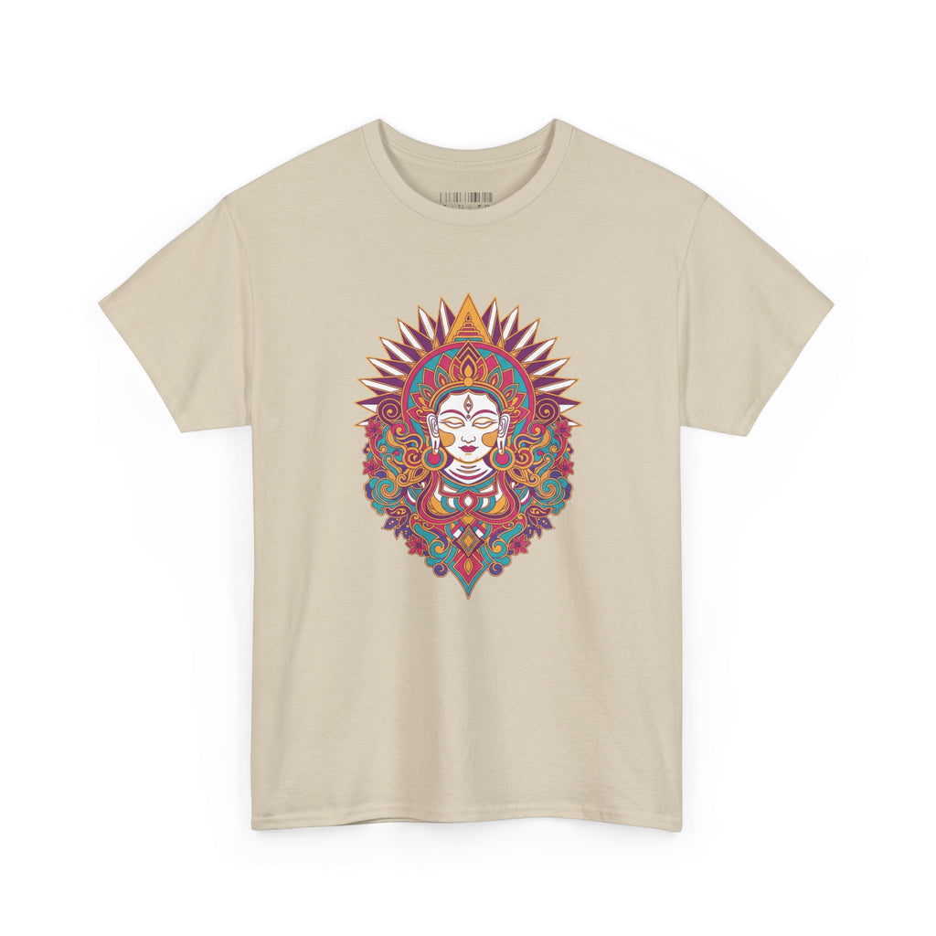 Spiritual Goddess Sun Mandala Tee — Colorful Boho Yoga T‑Shirt