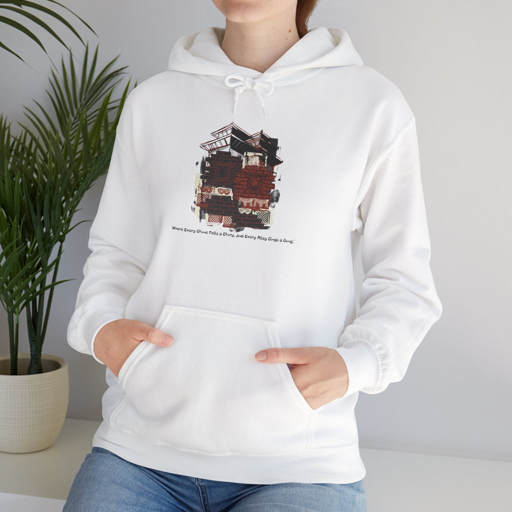 Hoodie — Vintage Urban Industrial Building Graphic Hoodie (Architectural Sketch)