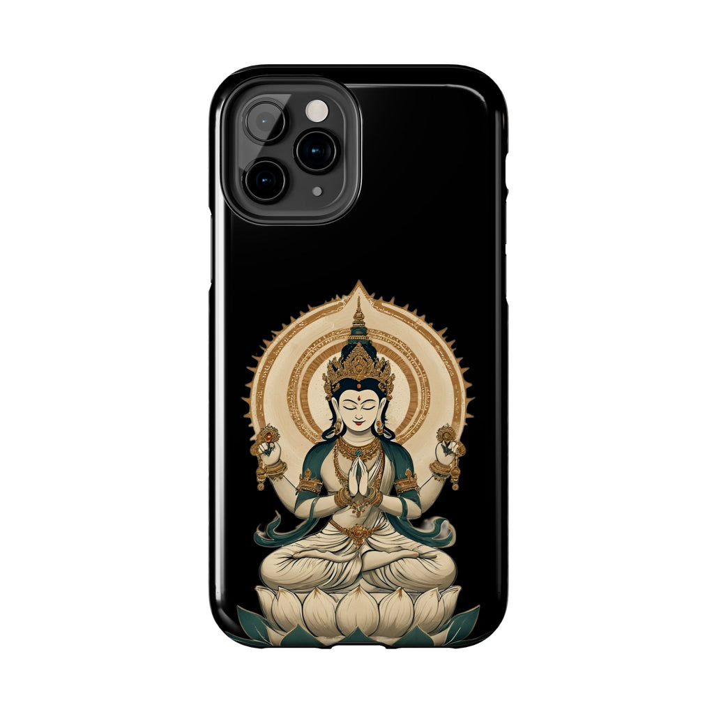 Bodhisattva Lotus Tough Phone Case — Protective Buddhist Meditation Phone Cover