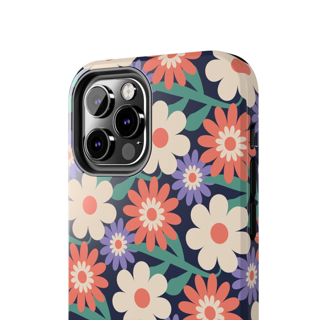 Floral Tough Phone Case — Retro Daisies Protective Phone Cover