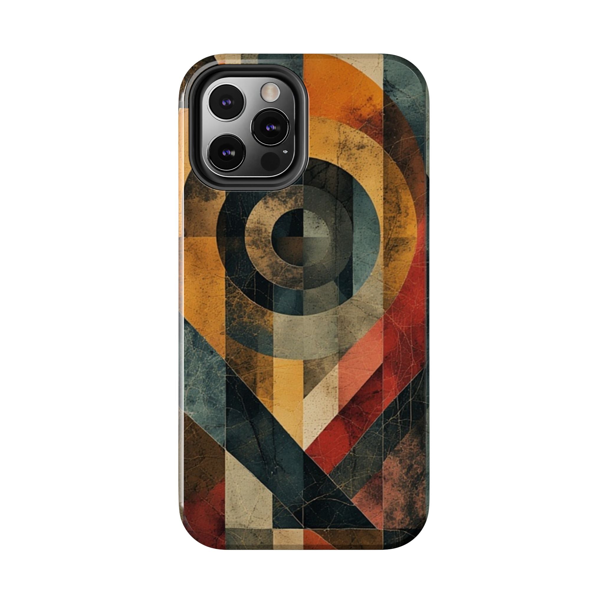 Retro Geometric Tough Phone Case — Vintage Target Circle Design