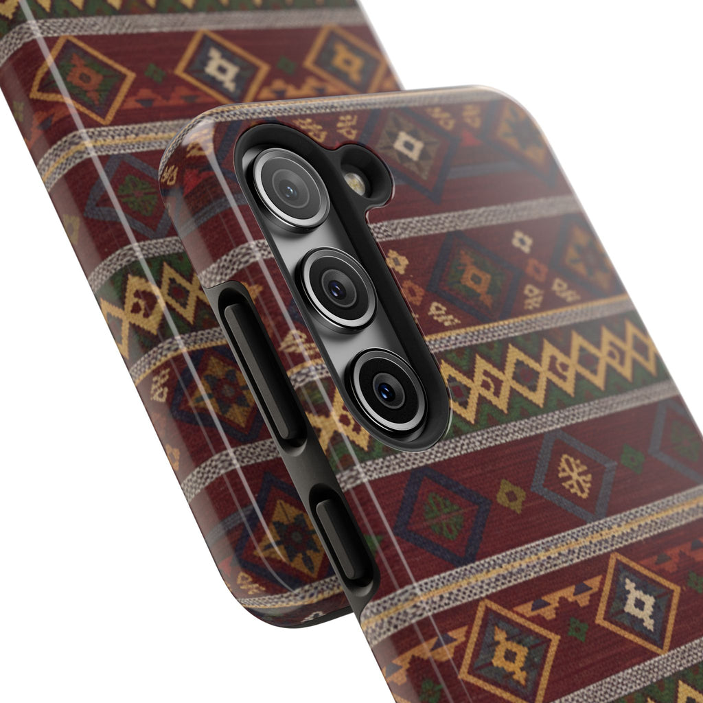 Aztec Pattern Tough Phone Case — Rustic Tribal Protective Cover