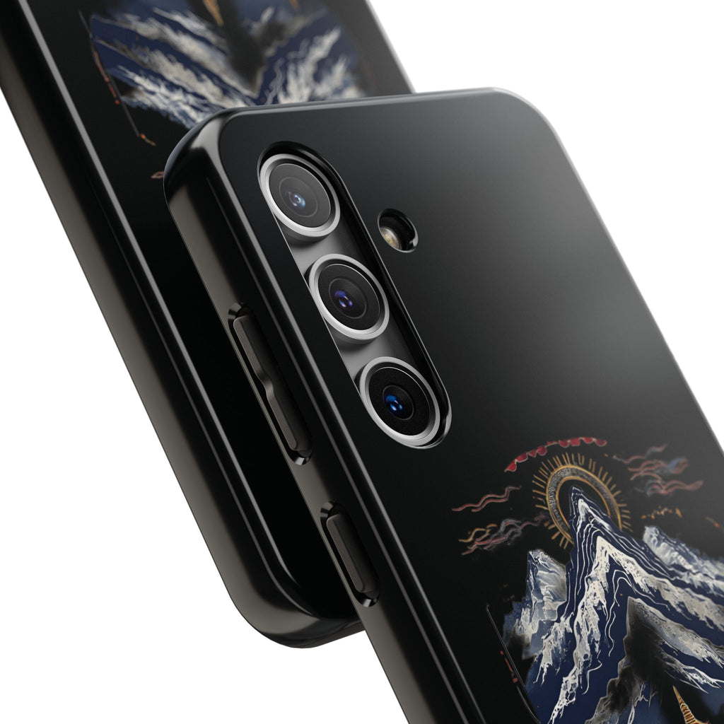 Mountain Temple Tough Phone Case — Japanese-Inspired Landscape Phone Cover