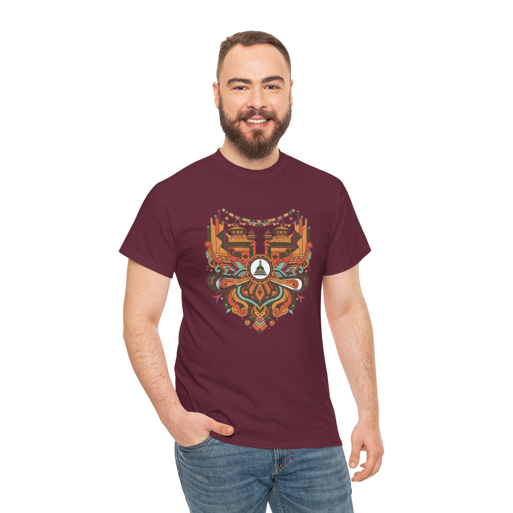 Mandala Cityscape Tee — Boho Urban Art Graphic T-Shirt