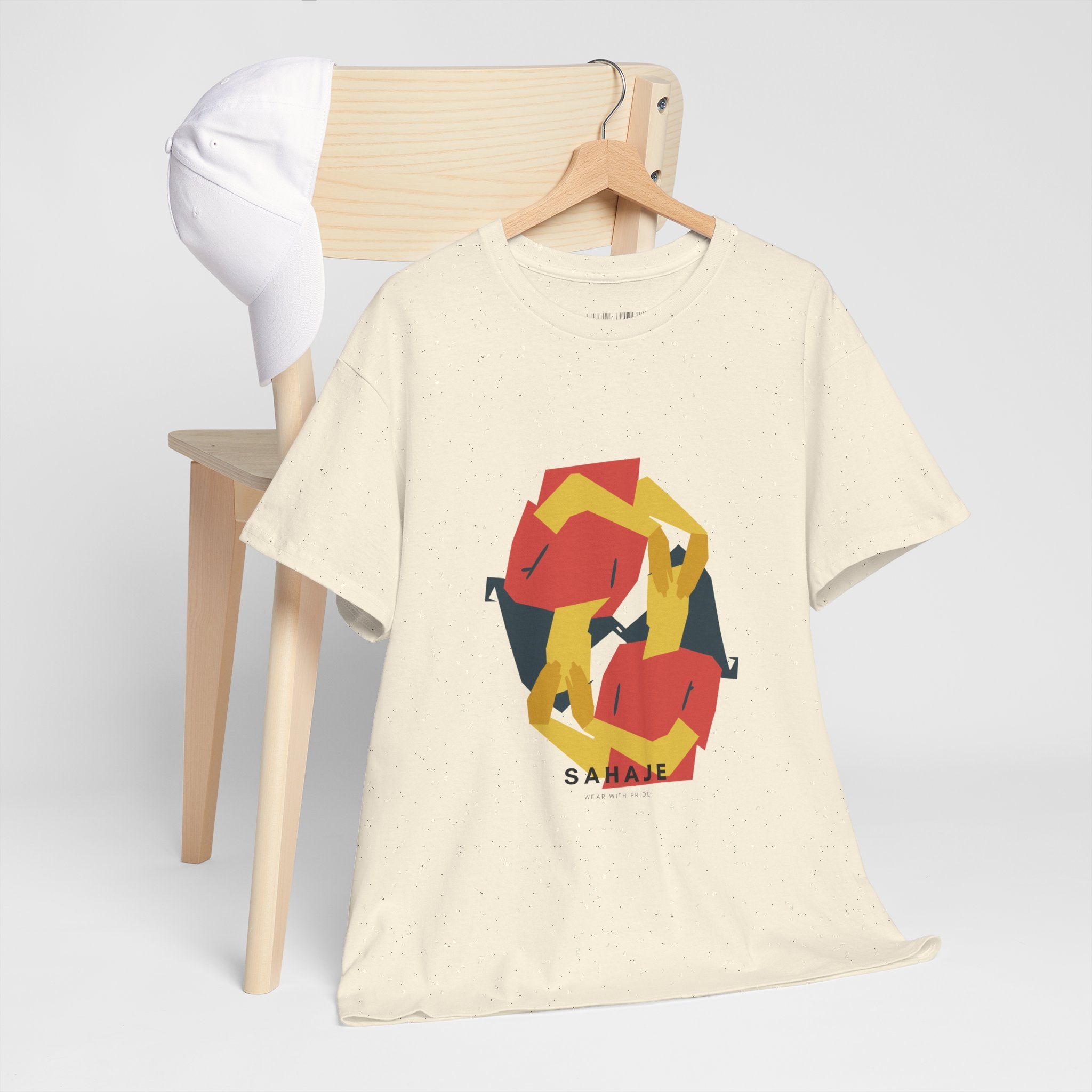 Geometric Fox Tee — Stylized Red & Yellow Fox Illustration T-Shirt
