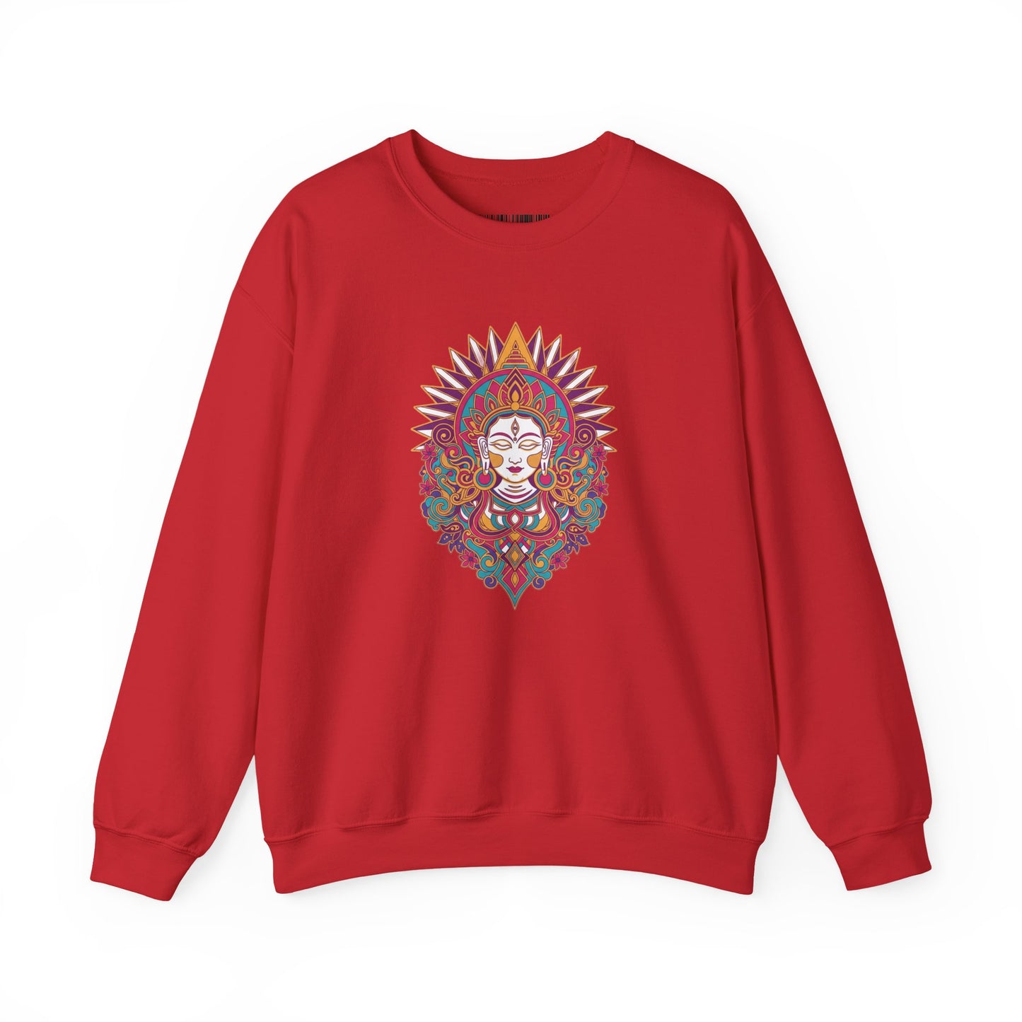 Crewneck Sweatshirt — Colorful Mandala Goddess Graphic