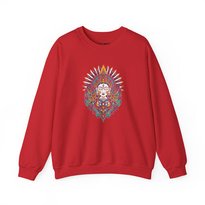 Crewneck Sweatshirt — Colorful Mandala Goddess Graphic