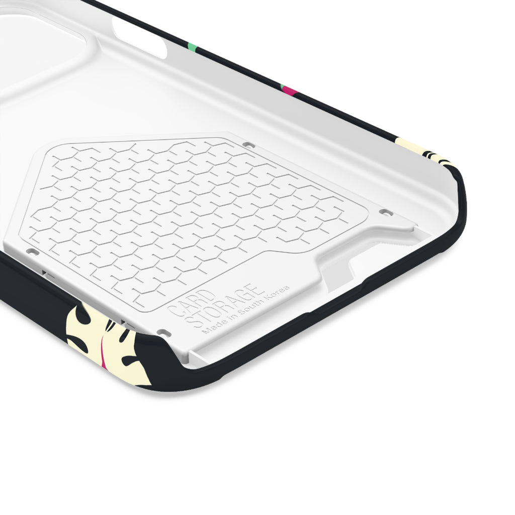 Vibrant Phone Case with Card Holder, Stylish Phone Accessory, Colorful Gift for Her, Boho Phone Cover, Trendy Mobile Case