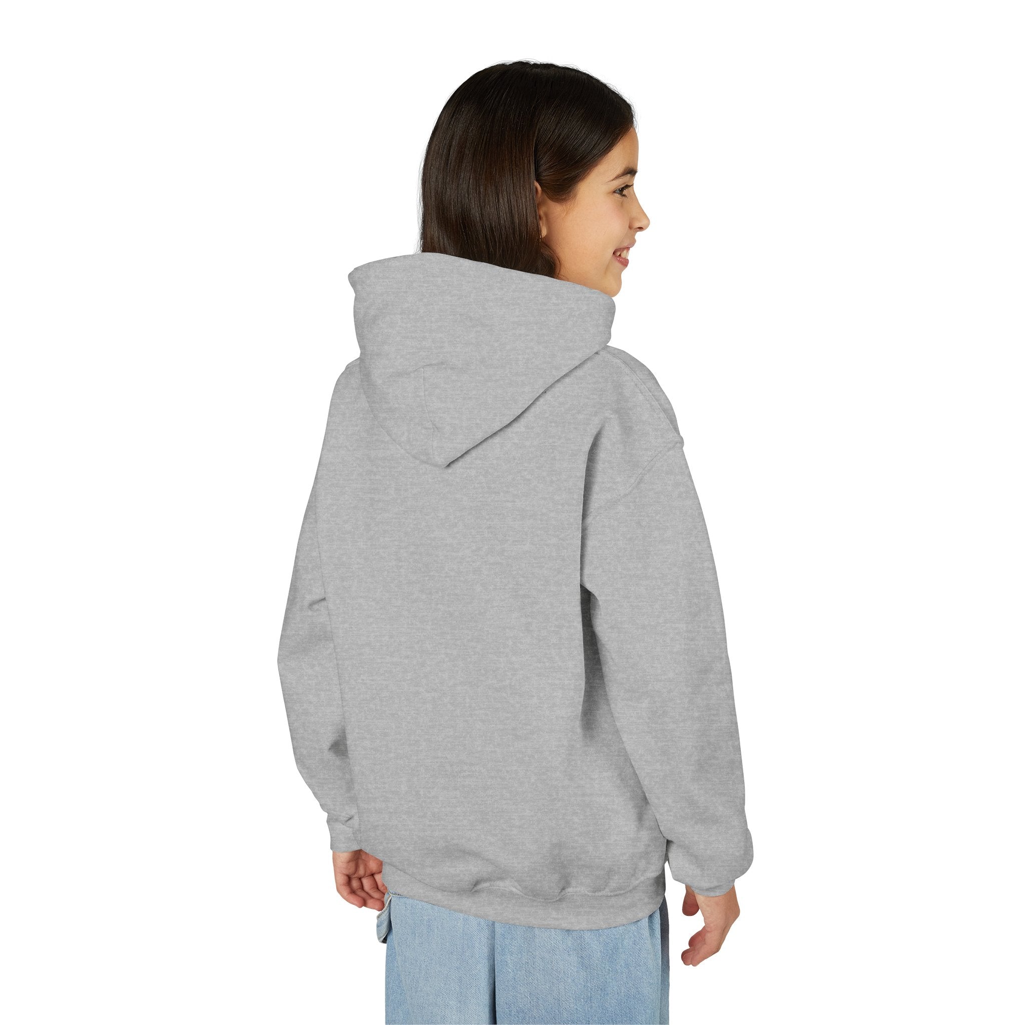 Youth Hoodie — 'Grow Slow, Go Through' Floral Motivational Hooded Sweatshirt