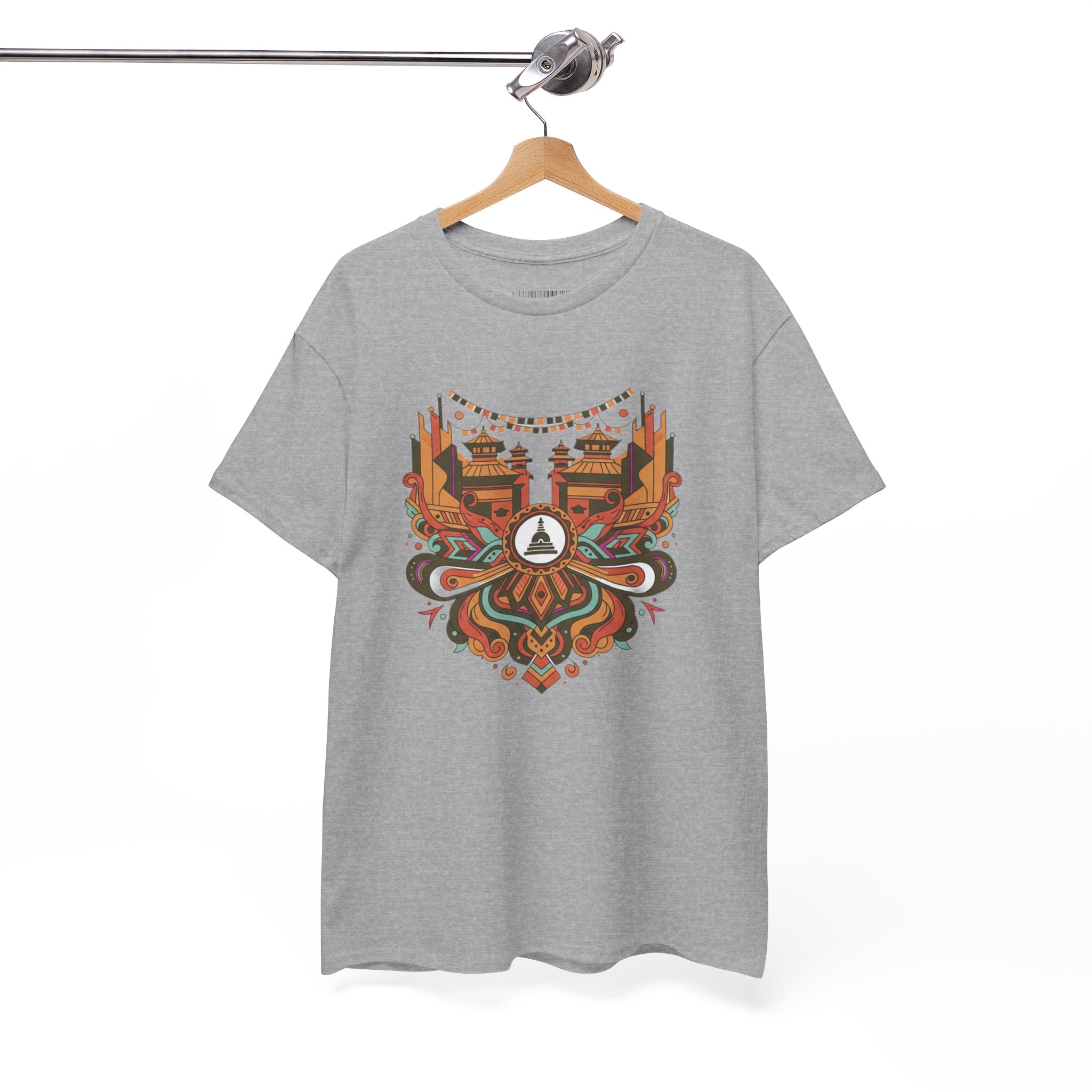 Mandala Cityscape Tee — Boho Urban Art Graphic T-Shirt