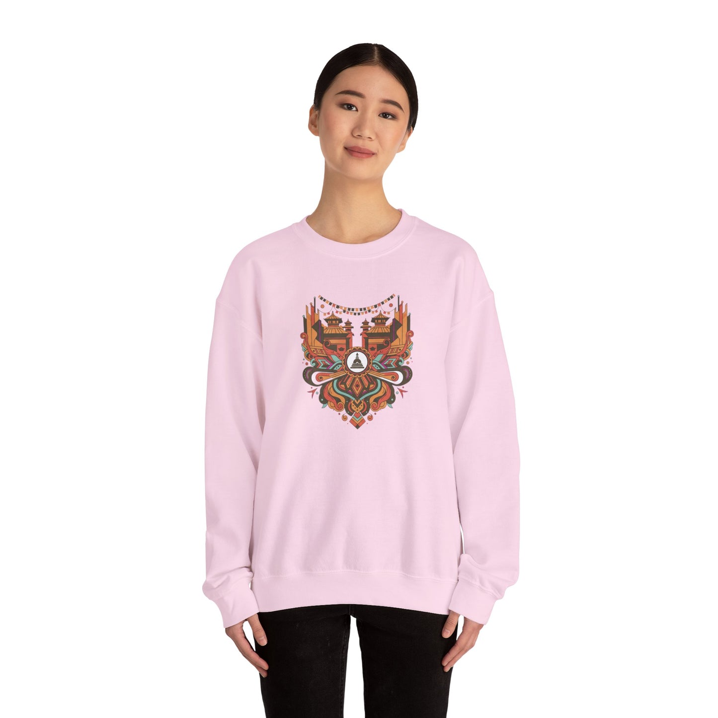 Vintage Tribal Fox Sweatshirt — Geometric Forest Animal Crewneck