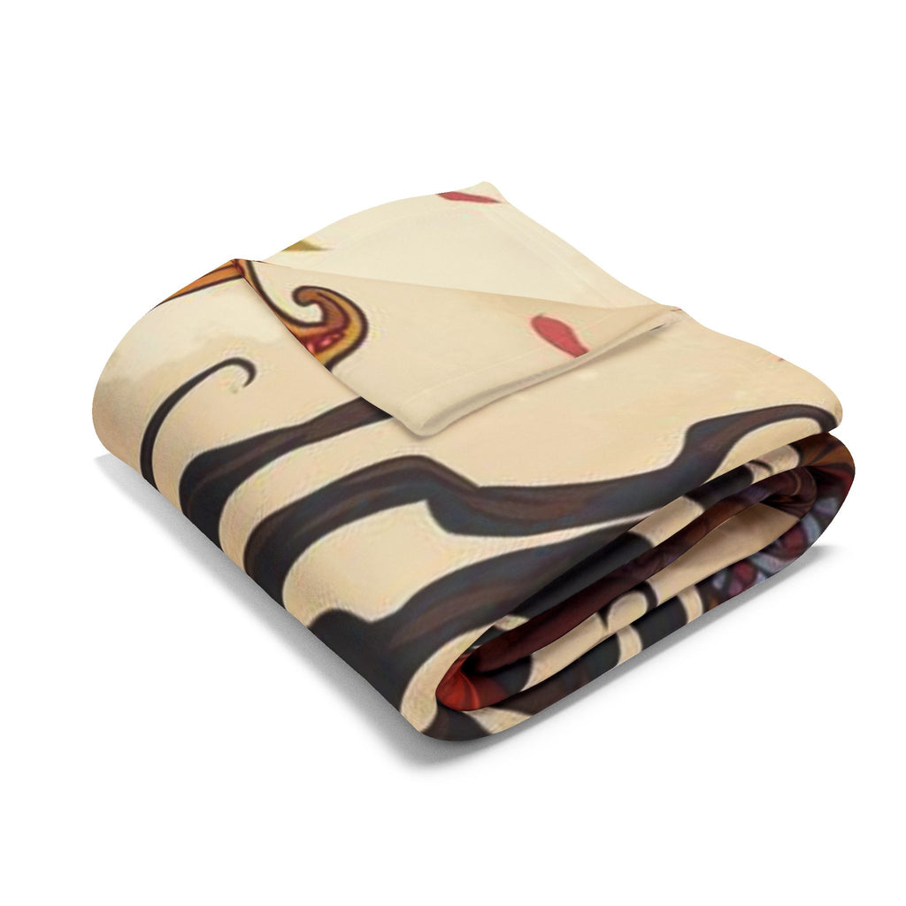 Balinese Barong Art Fleece Blanket — Mythical Masked Dance Throw