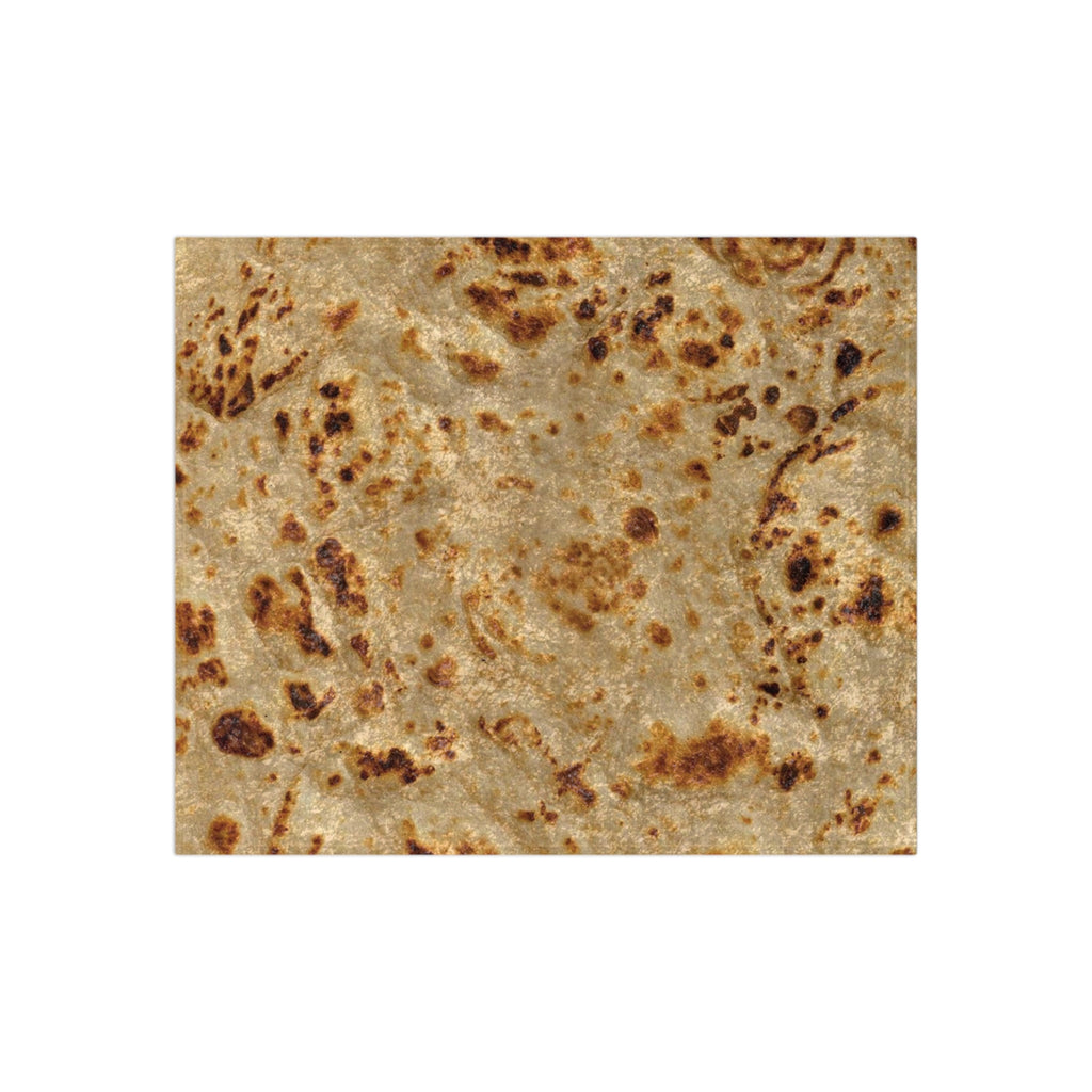 Crushed Velvet Blanket | Cozy Golden Tortilla Print Throw Blanket